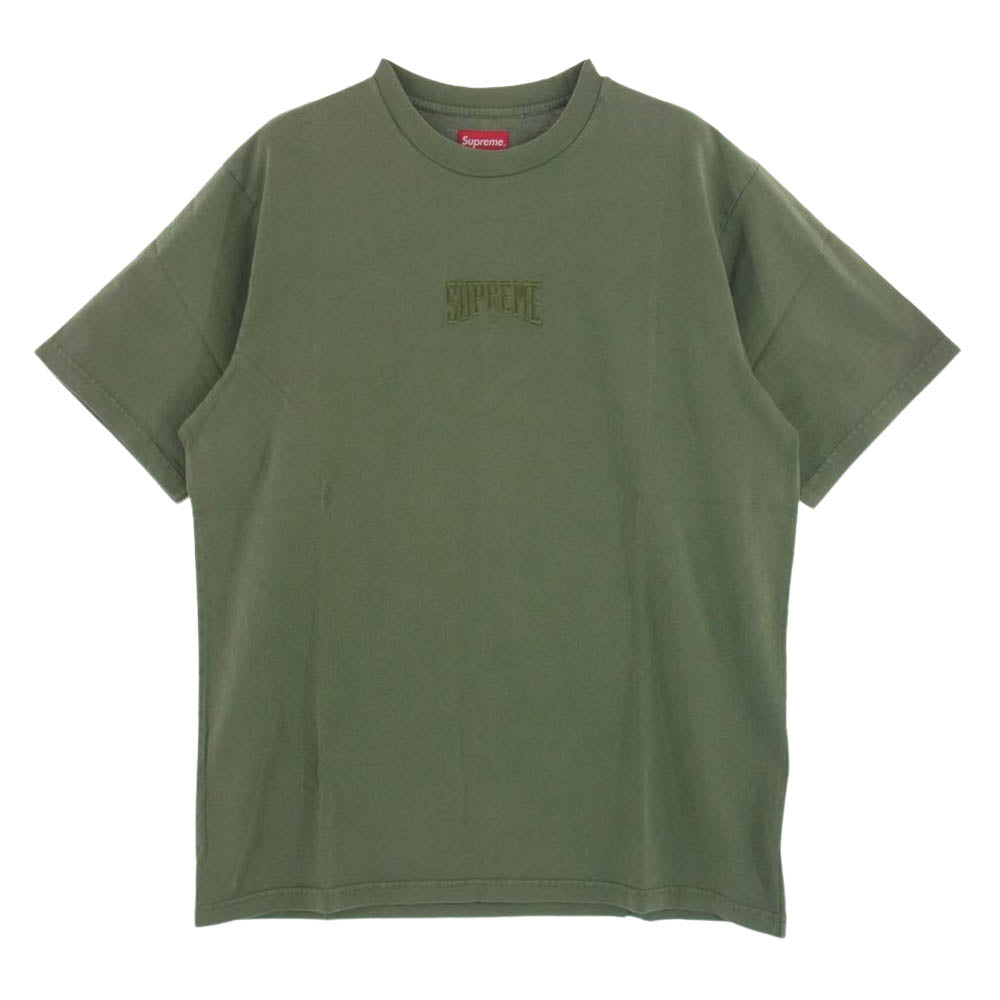 Supreme シュプリーム 22SS Acid Wash S/S Top 刺繍ロゴ 半袖 Tシャツ  カーキ系 M【新古品】【未使用】【中古】