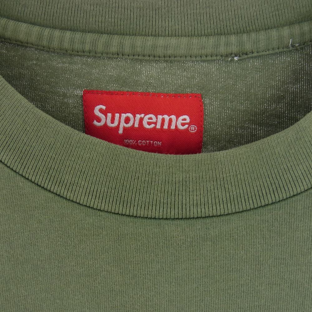 Supreme シュプリーム 22SS Acid Wash S/S Top 刺繍ロゴ 半袖 Tシャツ  カーキ系 M【新古品】【未使用】【中古】