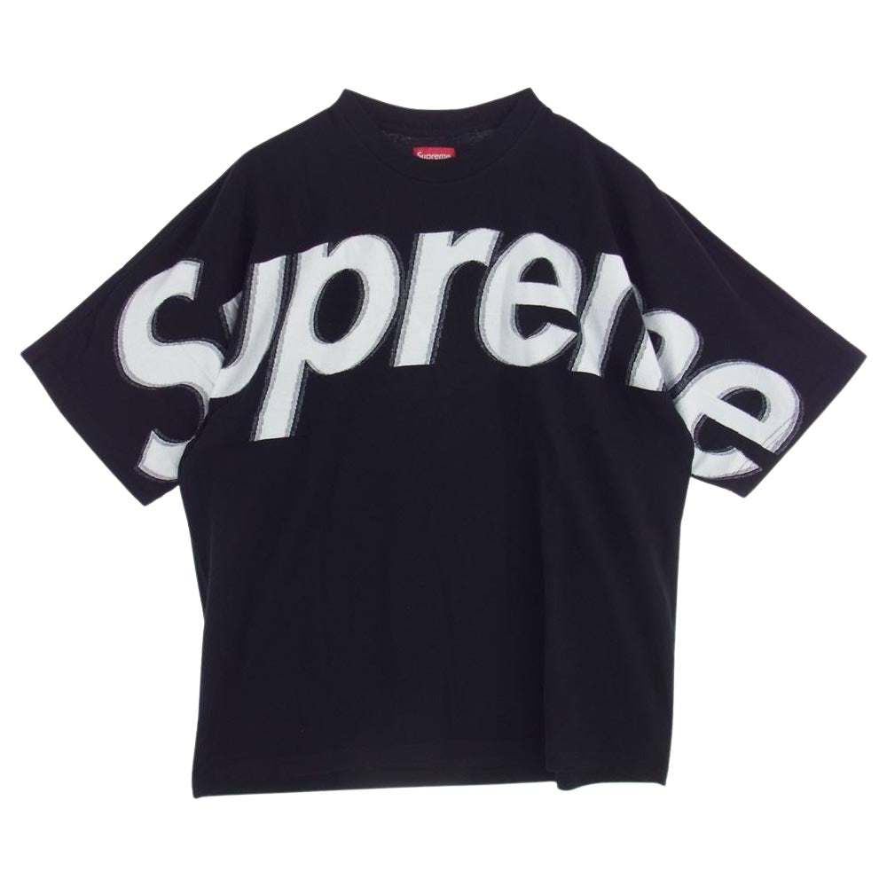 Supreme シュプリーム 22AW Intarsia S/S Top インターシャ ロゴ プリント 半袖 Tシャツ ブラック系 M【極上美品】【中古】
