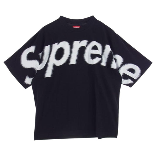 Supreme シュプリーム 22AW Intarsia S/S Top インターシャ ロゴ プリント 半袖 Tシャツ ブラック系 M【極上美品】【中古】