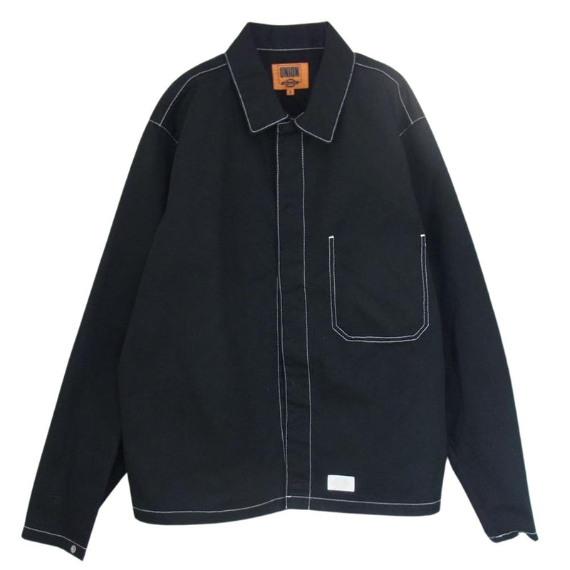 ユニオン 21AW 213M10UO01 × DICKIES OVERSIZED WORK SHIRT ディッキーズ オーバーサイズ ワーク シャツ ブラック系 M【中古】