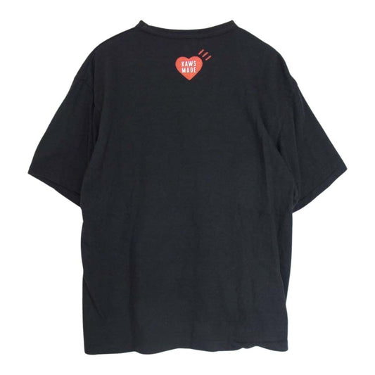 HUMAN MADE ヒューマンメイド × KAWS カウズ DRY ALLS ダック プリント クルーネック 半袖 Tee ブラック系 XL【中古】