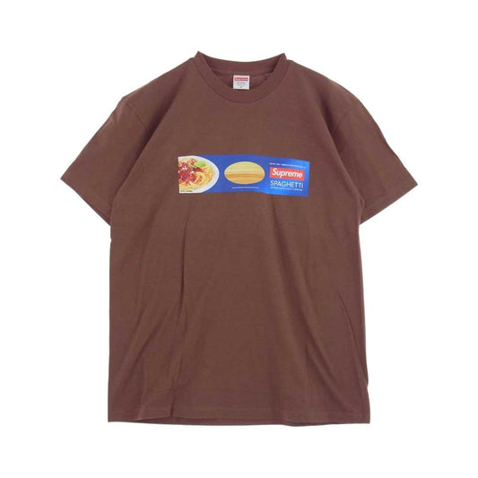 Supreme シュプリーム 21AW  Spaghetti Tee スパゲッティ フロント フォト プリント 半袖 Tシャツ ブラウン系 M【新古品】【未使用】【中古】