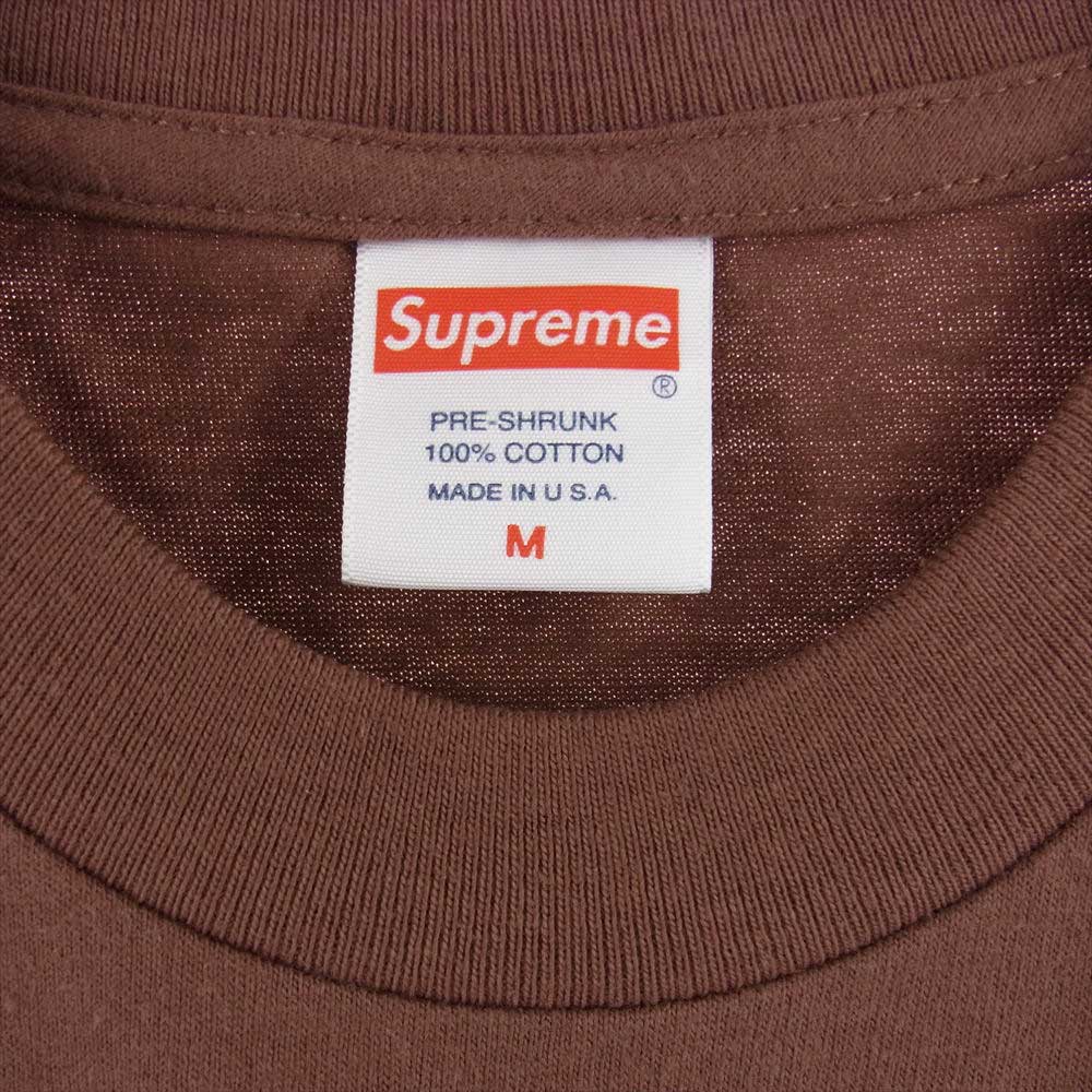 Supreme シュプリーム 21AW  Spaghetti Tee スパゲッティ フロント フォト プリント 半袖 Tシャツ ブラウン系 M【新古品】【未使用】【中古】