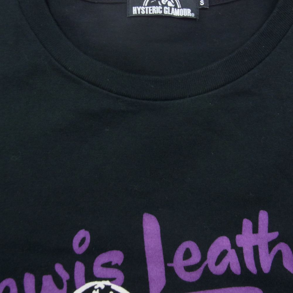 HYSTERIC GLAMOUR ヒステリックグラマー 02173CT24 × Lewis Leathers ルイスレザー ガール プリント 半袖 Tシャツ ブラック系 S【中古】