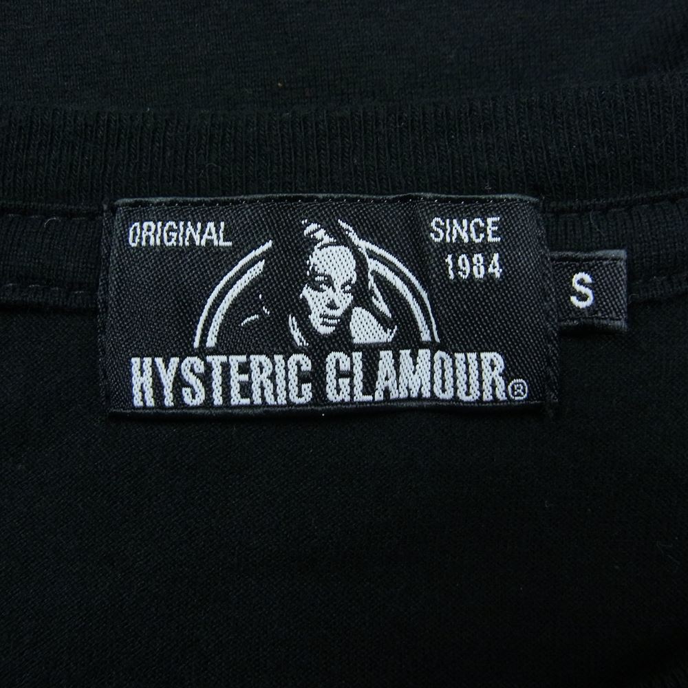 HYSTERIC GLAMOUR ヒステリックグラマー 02173CT24 × Lewis Leathers ルイスレザー ガール プリント 半袖 Tシャツ ブラック系 S【中古】