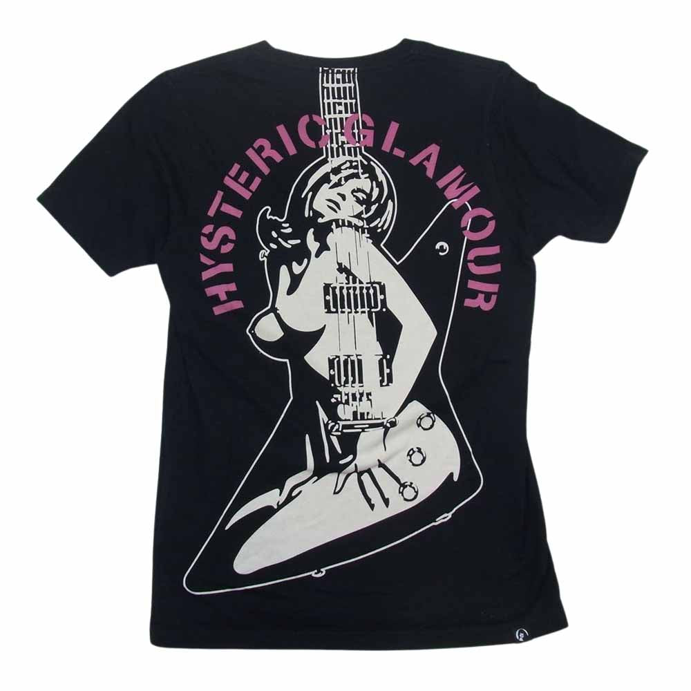 HYSTERIC GLAMOUR ヒステリックグラマー 0203CT21 LET'S ROCK ギターガール 半袖 Tシャツ ブラック系 S【中古】
