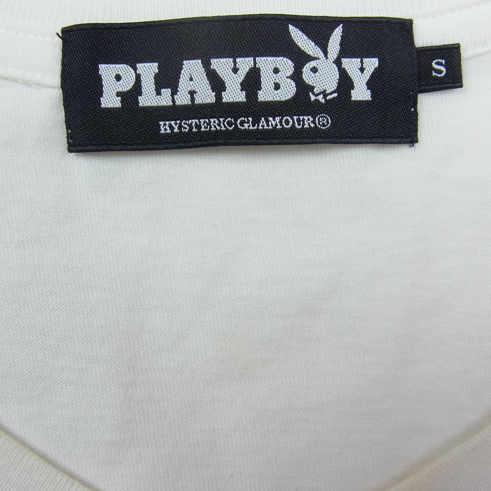 HYSTERIC GLAMOUR ヒステリックグラマー 1241CT06 PLAYBOY Miss JULY 1964 プレイボーイ pt Tシャツ 半袖  ホワイト系 S【中古】
