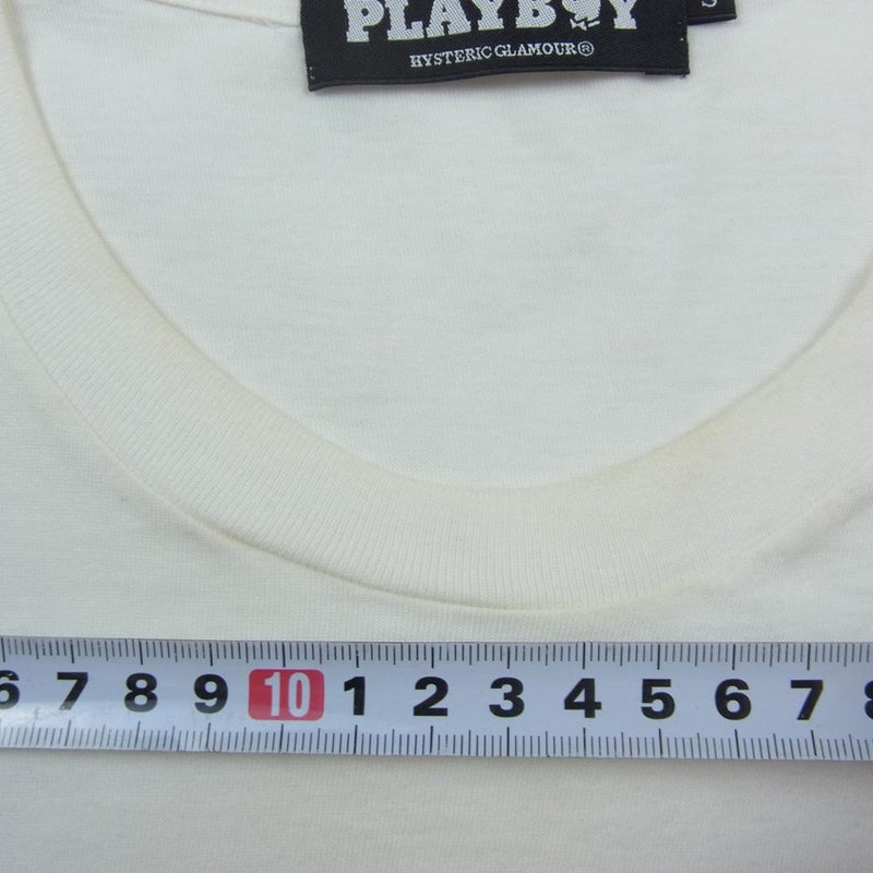 HYSTERIC GLAMOUR ヒステリックグラマー 1241CT06 PLAYBOY Miss JULY 1964 プレイボーイ pt Tシャツ 半袖  ホワイト系 S【中古】