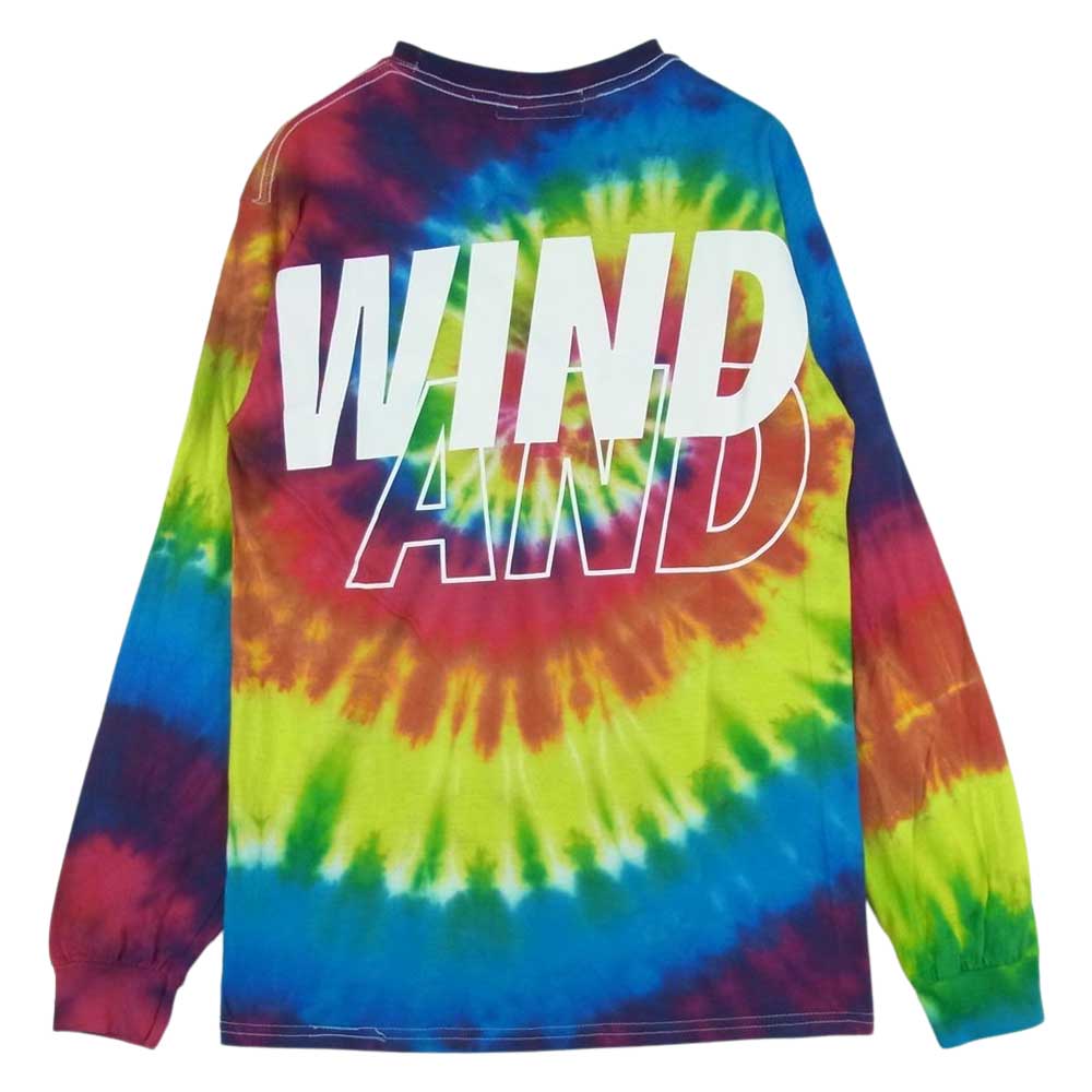 WIND AND SEA ウィンダンシー タイダイ ロングスリーブ 長袖 Tシャツ コットン 中国製 マルチカラー系 レインボー系 S【中古】