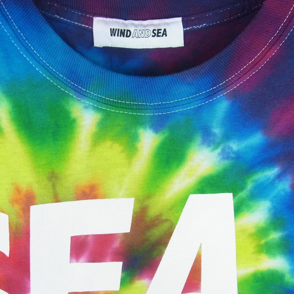 WIND AND SEA ウィンダンシー タイダイ ロングスリーブ 長袖 Tシャツ コットン 中国製 マルチカラー系 レインボー系 S【中古】