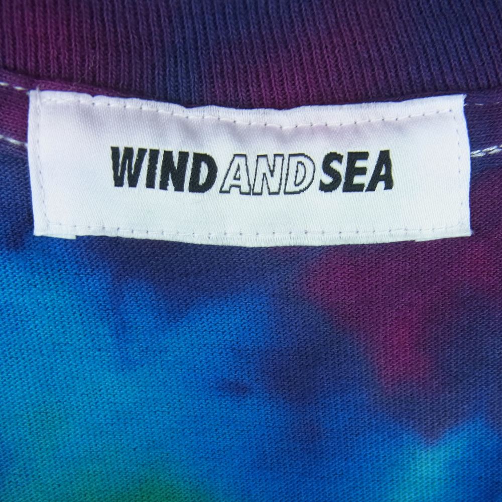 WIND AND SEA ウィンダンシー タイダイ ロングスリーブ 長袖 Tシャツ コットン 中国製 マルチカラー系 レインボー系 S【中古】