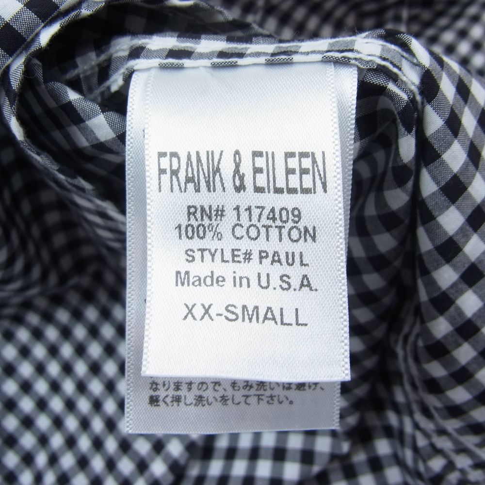 フランクアンドアイリーン 長袖 ギンガム チェック シャツ ブラック系 XXS【中古】