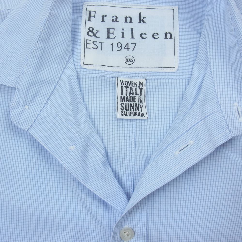 フランクアンドアイリーン チェック柄 コットン 長袖 シャツ  ブルー系 XXS【中古】
