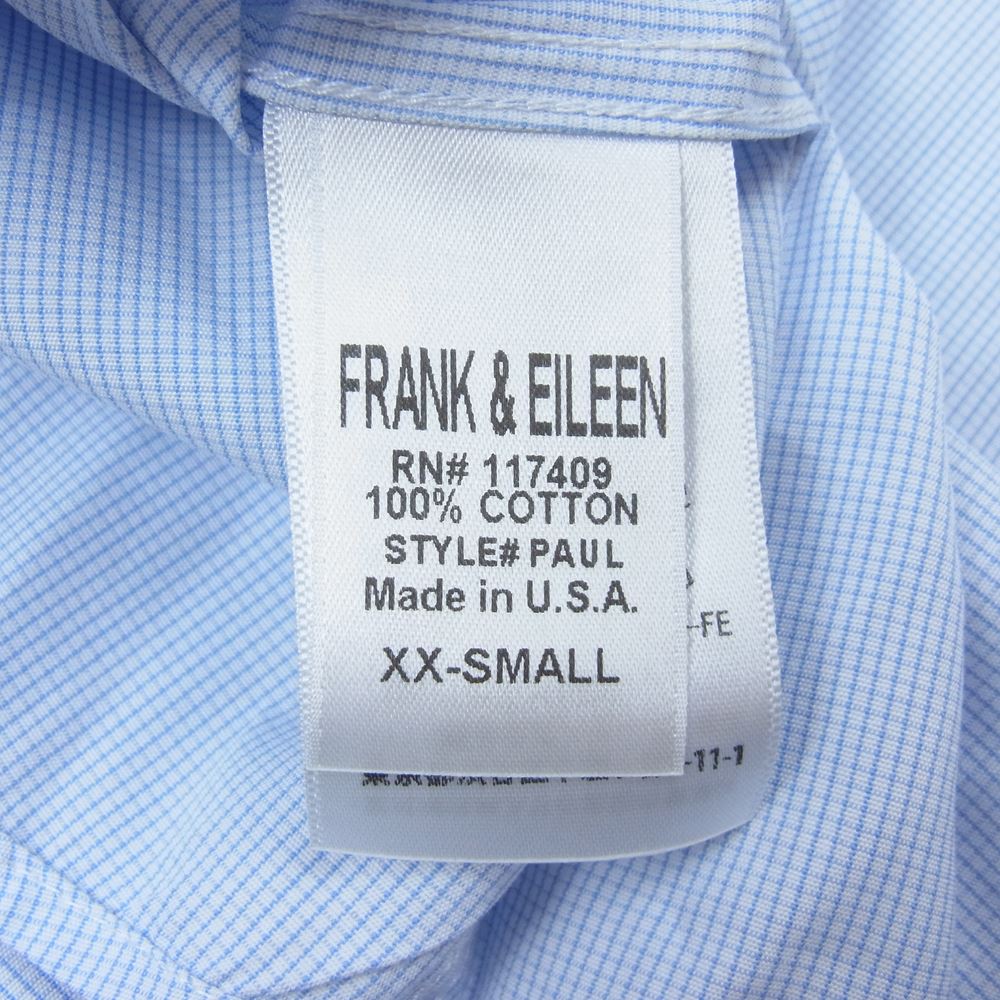 フランクアンドアイリーン チェック柄 コットン 長袖 シャツ  ブルー系 XXS【中古】