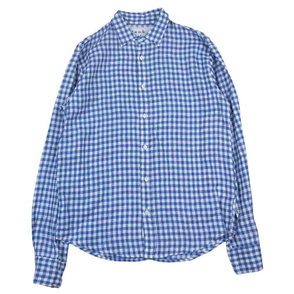 フランクアンドアイリーン 長袖 リネン チェック シャツ ブルー系 XXS【中古】