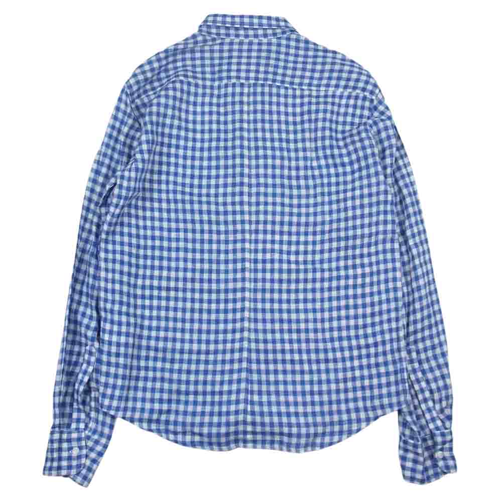 フランクアンドアイリーン 長袖 リネン チェック シャツ ブルー系 XXS【中古】