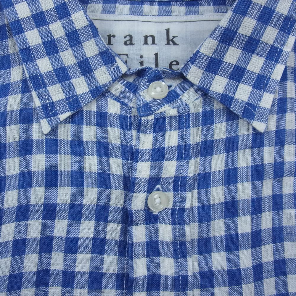 フランクアンドアイリーン 長袖 リネン チェック シャツ ブルー系 XXS【中古】