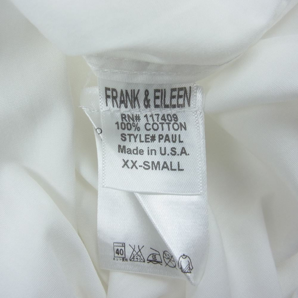 フランクアンドアイリーン ハート刺繍 コットン 長袖 シャツ ホワイト系 XXS【中古】