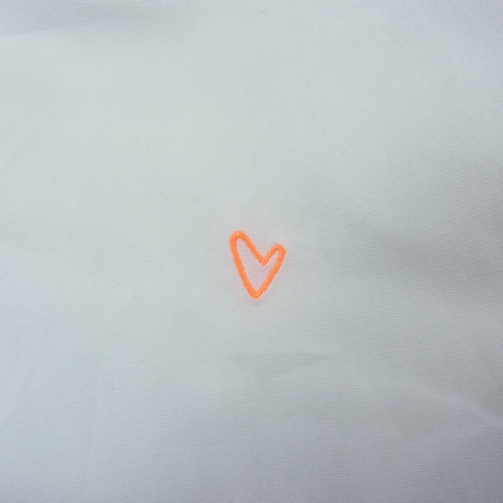 フランクアンドアイリーン ハート刺繍 コットン 長袖 シャツ ホワイト系 XXS【中古】