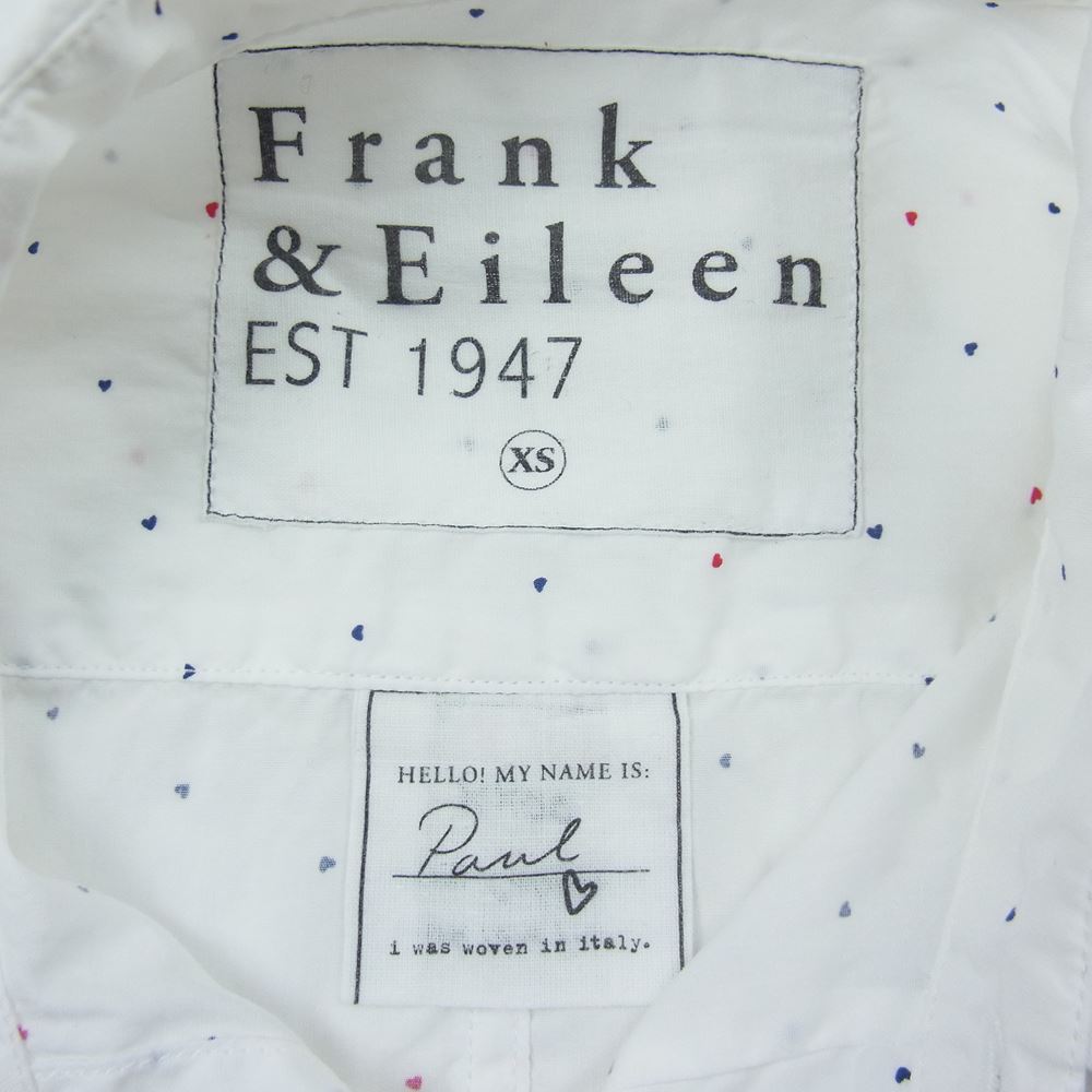 フランクアンドアイリーン コットン ハートドット 長袖 シャツ  ホワイト系 XS【中古】