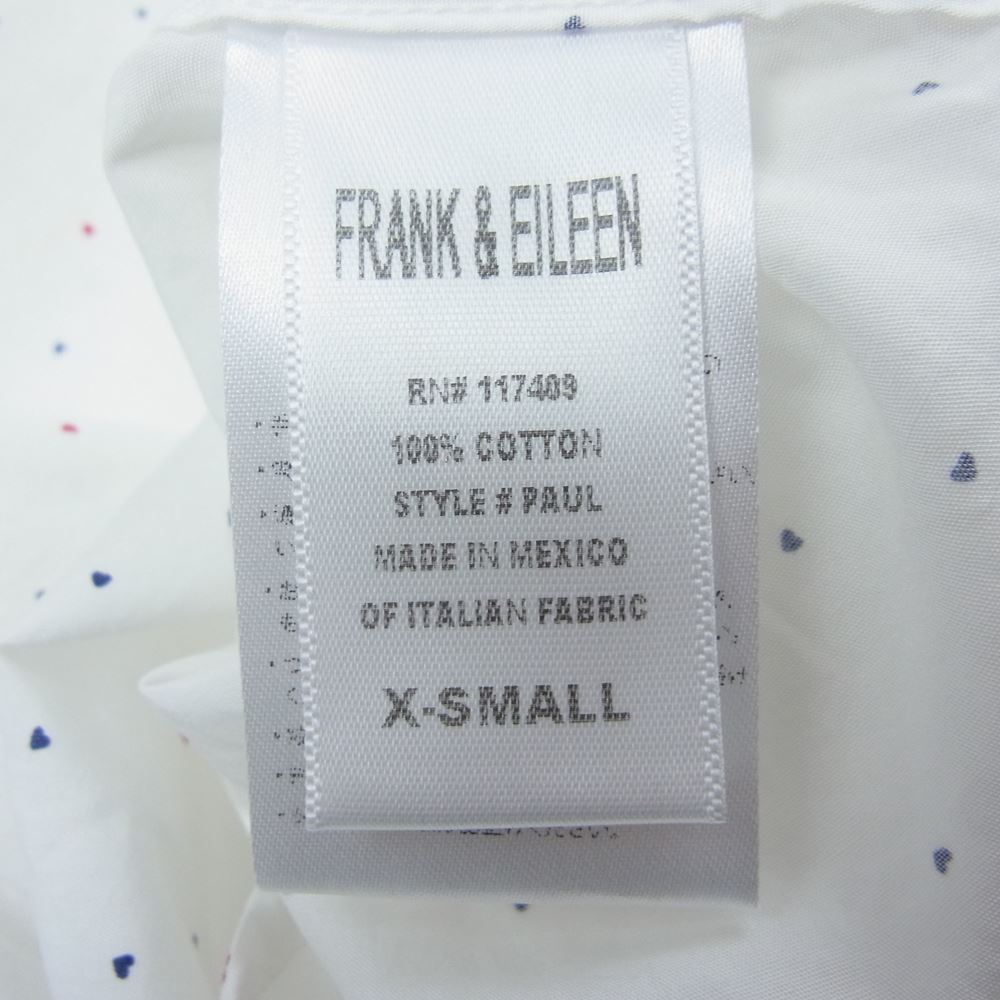 フランクアンドアイリーン コットン ハートドット 長袖 シャツ  ホワイト系 XS【中古】