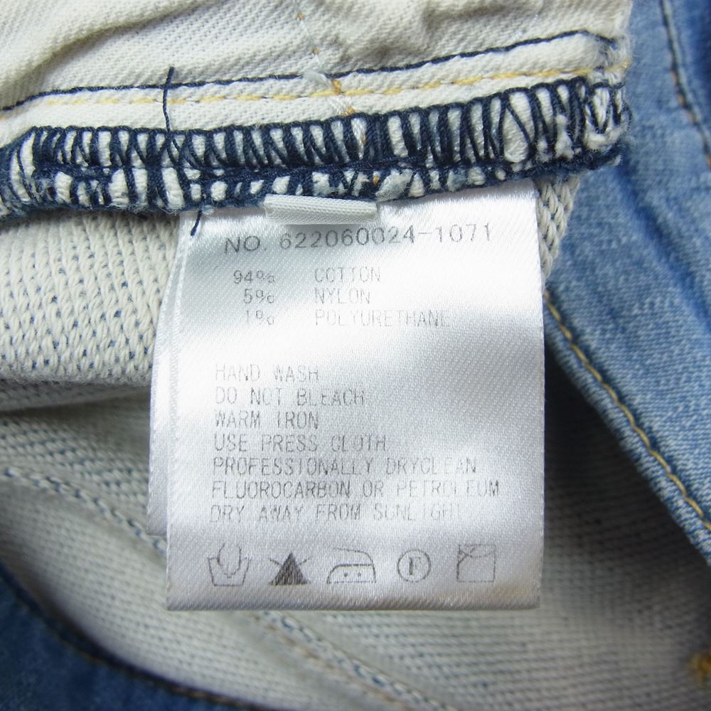 Ron Herman ロンハーマン 16AW  622060024-1071 ダメージ加工 スウェット デニム パンツ インディゴブルー系 M【中古】