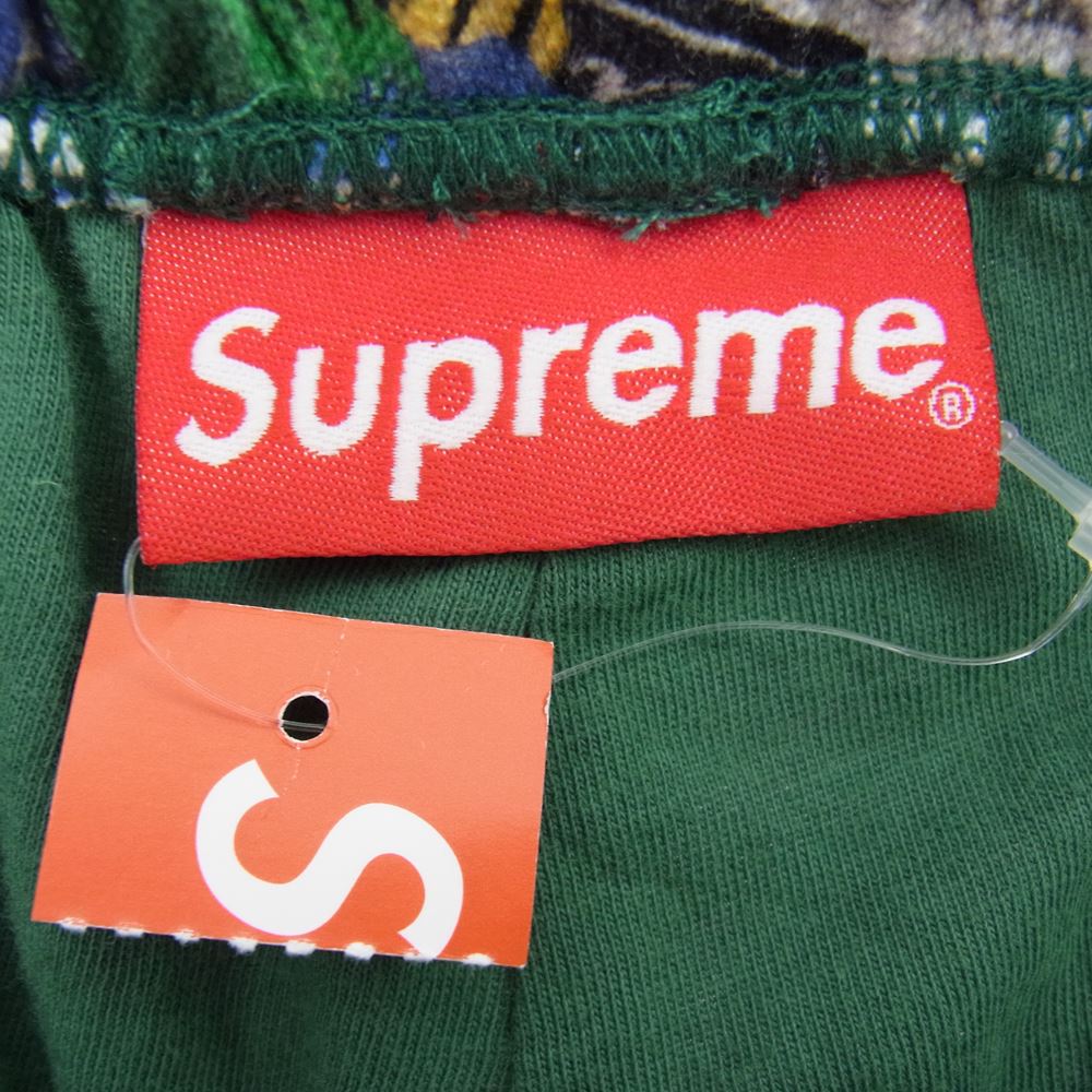 Supreme シュプリーム 21SS Labels Pique Short レーベル プリント 総柄 スウェット イージー ショーツ ハーフ パンツ グリーン系 マルチカラー系 S【中古】