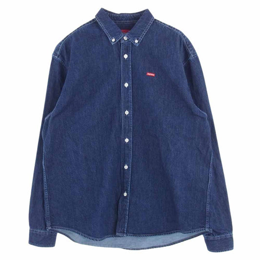 Supreme シュプリーム 22AW SMALL BOX LOGO SHIRT スモール ボックス ロゴ デニム 長袖 シャツ インディゴブルー系 M【中古】