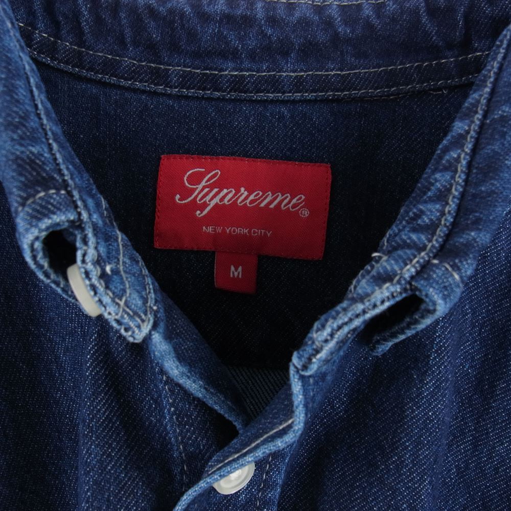 Supreme シュプリーム 22AW SMALL BOX LOGO SHIRT スモール ボックス ロゴ デニム 長袖 シャツ インディゴブルー系 M【中古】