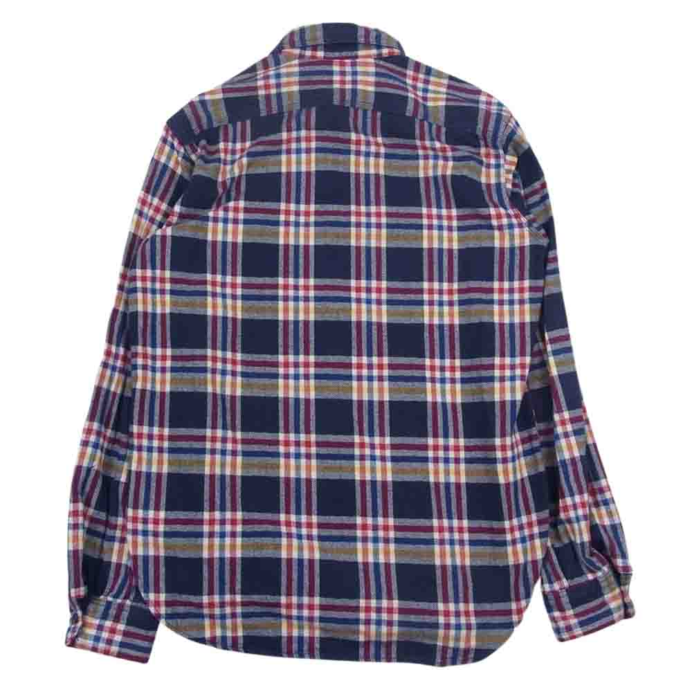 Engineered Garments エンジニアードガーメンツ ガチャポケ ヘビー フランネル チェック 長袖 シャツ ネイビー系 S【中古】