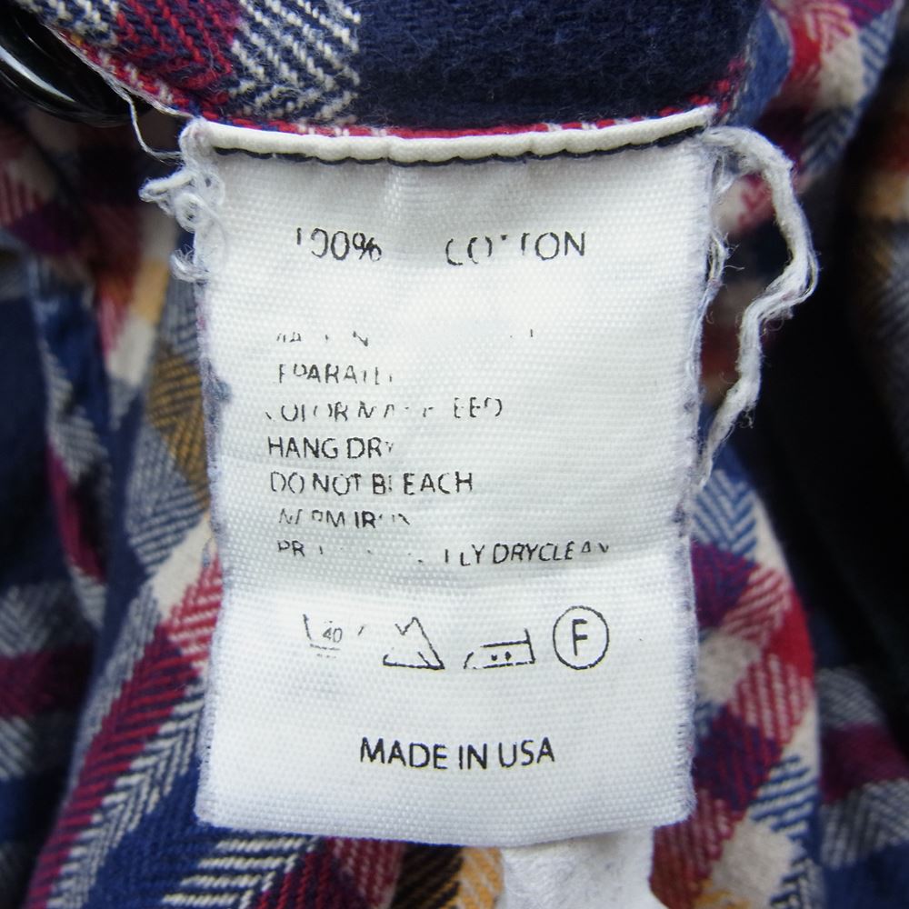 Engineered Garments エンジニアードガーメンツ ガチャポケ ヘビー フランネル チェック 長袖 シャツ ネイビー系 S【中古】