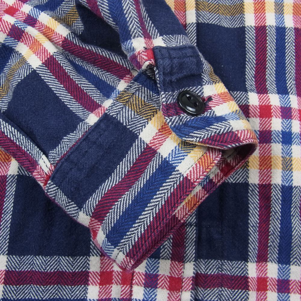 Engineered Garments エンジニアードガーメンツ ガチャポケ ヘビー フランネル チェック 長袖 シャツ ネイビー系 S【中古】