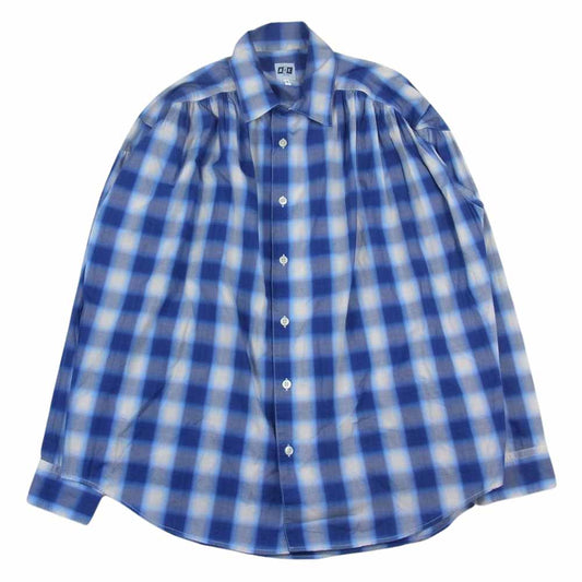 エーアイイー オンブレ チェック 長袖 シャツ ブルー系 S【中古】