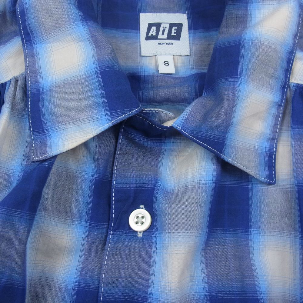 エーアイイー オンブレ チェック 長袖 シャツ ブルー系 S【中古】