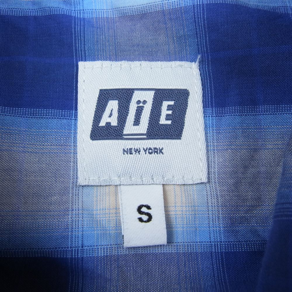 エーアイイー オンブレ チェック 長袖 シャツ ブルー系 S【中古】