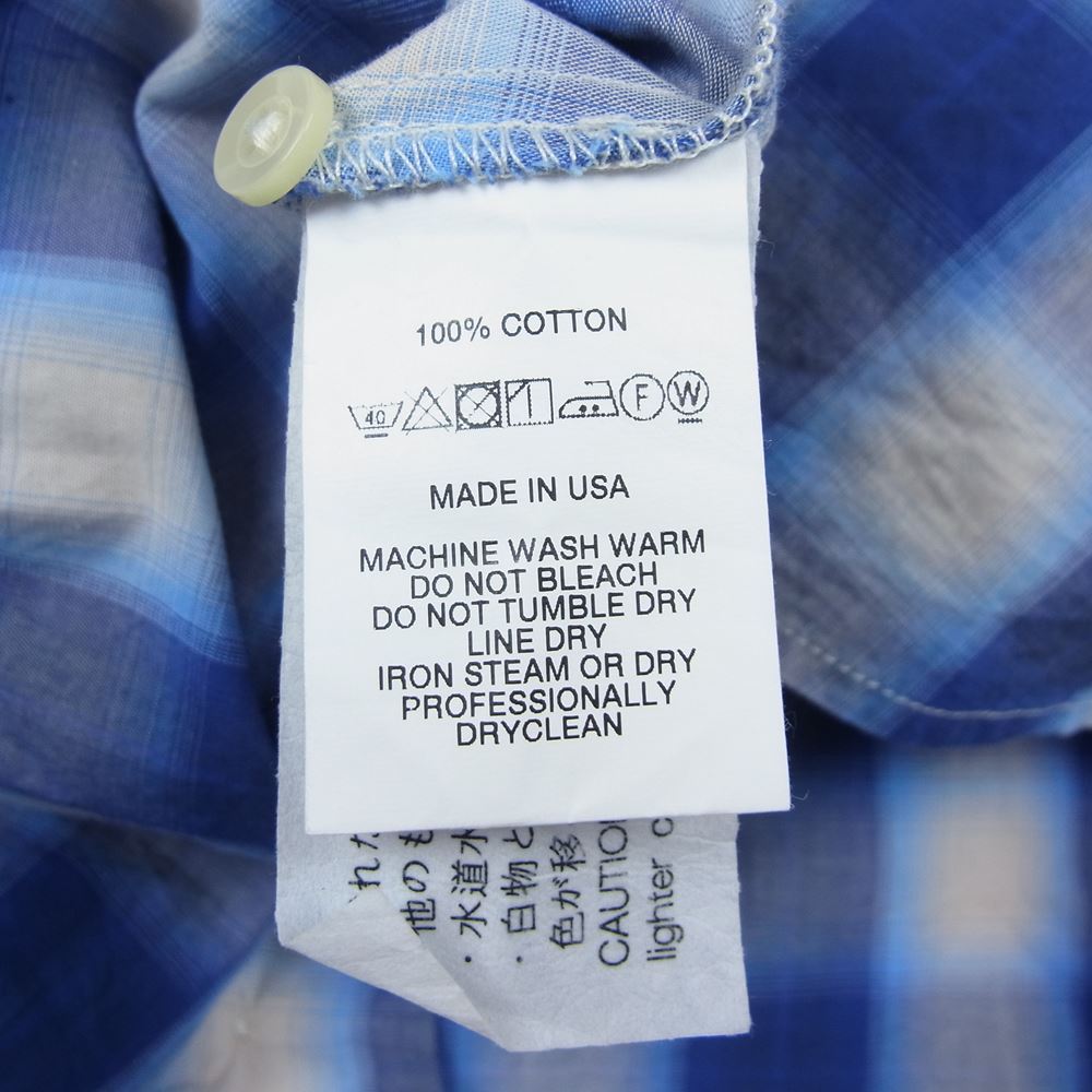 エーアイイー オンブレ チェック 長袖 シャツ ブルー系 S【中古】