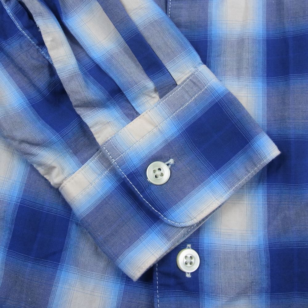 エーアイイー オンブレ チェック 長袖 シャツ ブルー系 S【中古】