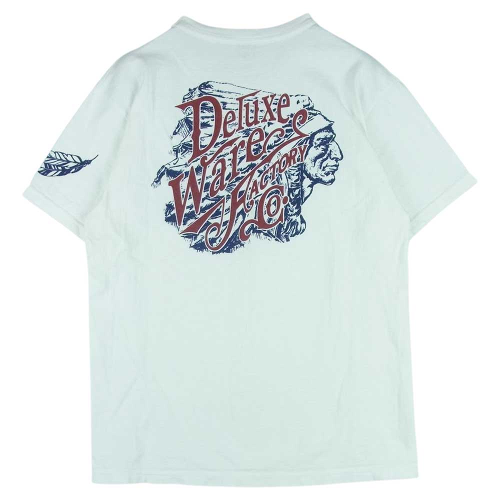 デラックスウエア BRG-20D プリント TEE 半袖 Tシャツ コットン 日本製 ホワイト系 S【中古】