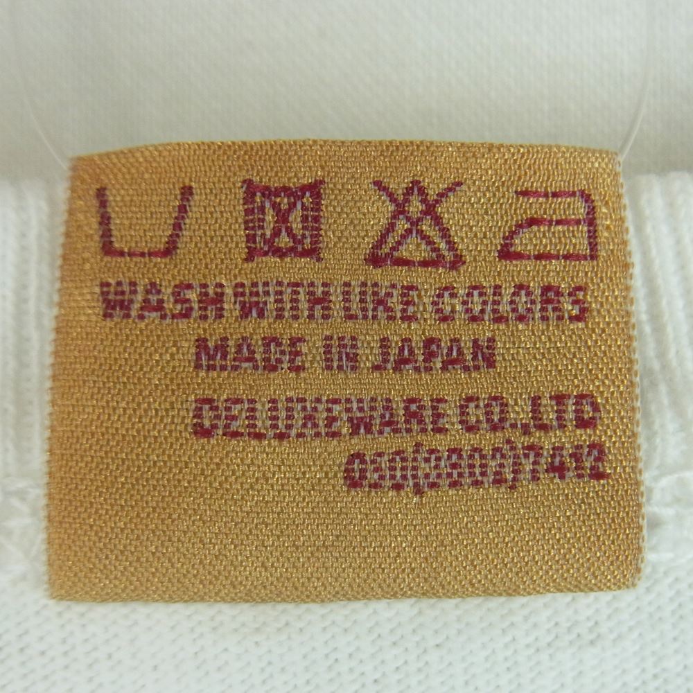 デラックスウエア BRG-20D プリント TEE 半袖 Tシャツ コットン 日本製 ホワイト系 S【中古】