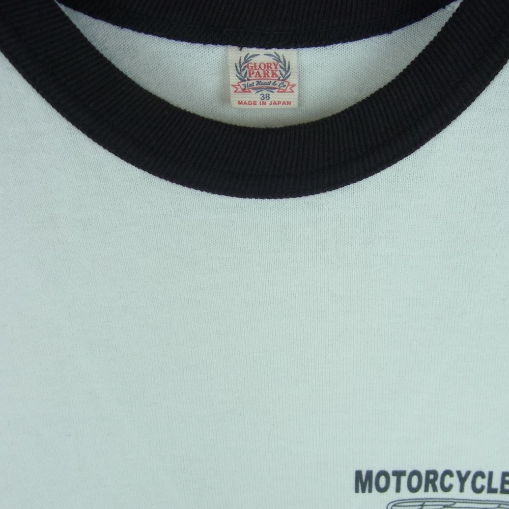 THE FLAT HEAD ザフラットヘッド ラグランスリーブ カットソー 長袖 Tシャツ TEE コットン 日本製 ホワイト系 ブラック系 38【中古】