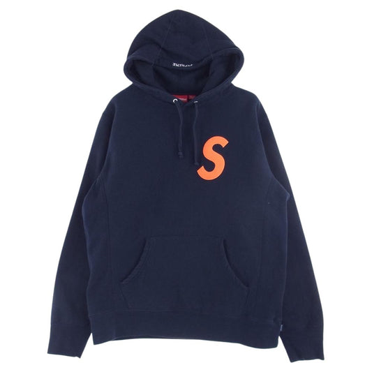 Supreme シュプリーム 19AW S Logo Hooded sweatshirt Sロゴ フーデッドスウェットシャツ パーカー ネイビー系 M【中古】