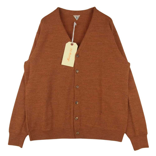 FilMelange フィルメランジェ 2221017 WAIN ウェイン WOOL MOSS STITCH KNITTING カーディガン オレンジ系 orange melange 3【美品】【中古】