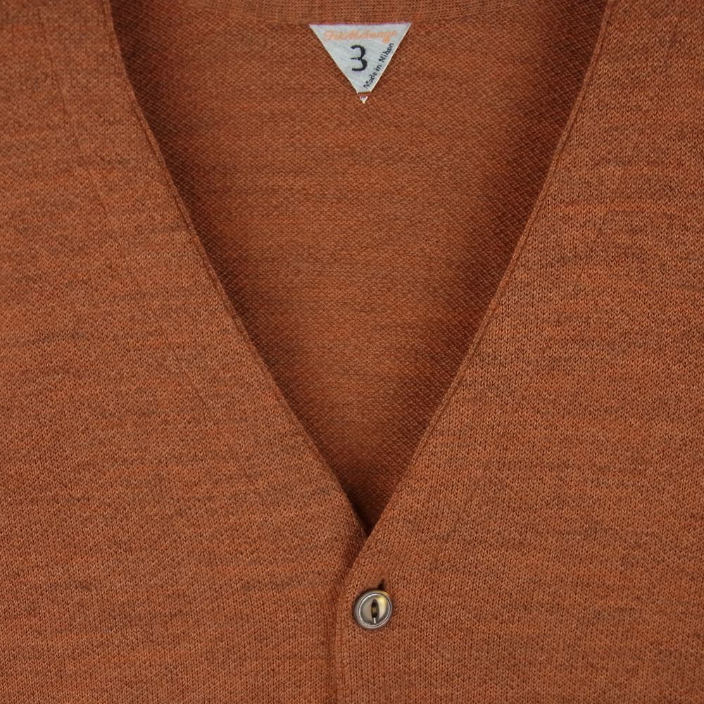 FilMelange フィルメランジェ 2221017 WAIN ウェイン WOOL MOSS STITCH KNITTING カーディガン オレンジ系 orange melange 3【美品】【中古】