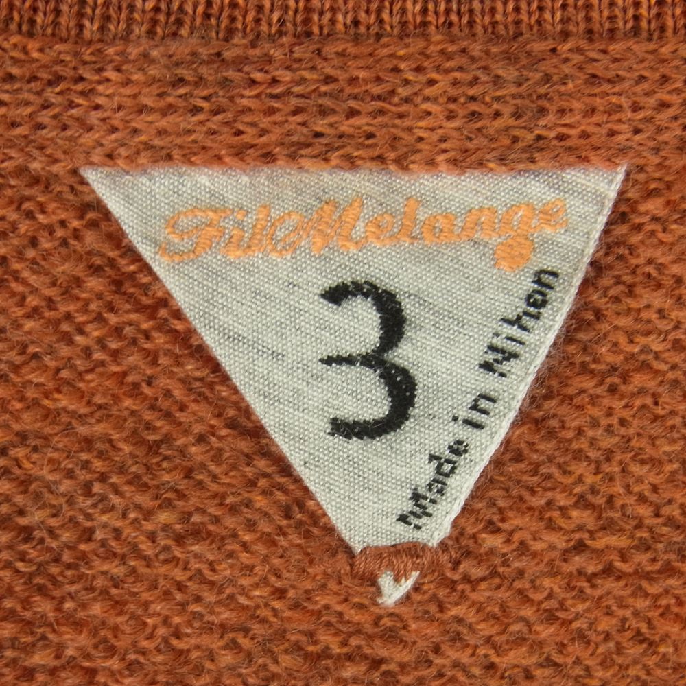FilMelange フィルメランジェ 2221018 WADE ウェイド WOOL MOSS STITCH KNITTING ポロ ニット オレンジ系 orange melange 3【美品】【中古】