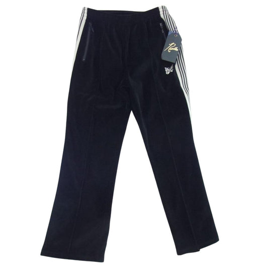Needles ニードルス 23SS LQ455 TRACK PANT サイドライン ベロア トラック パンツ ブラック系 M【極上美品】【中古】