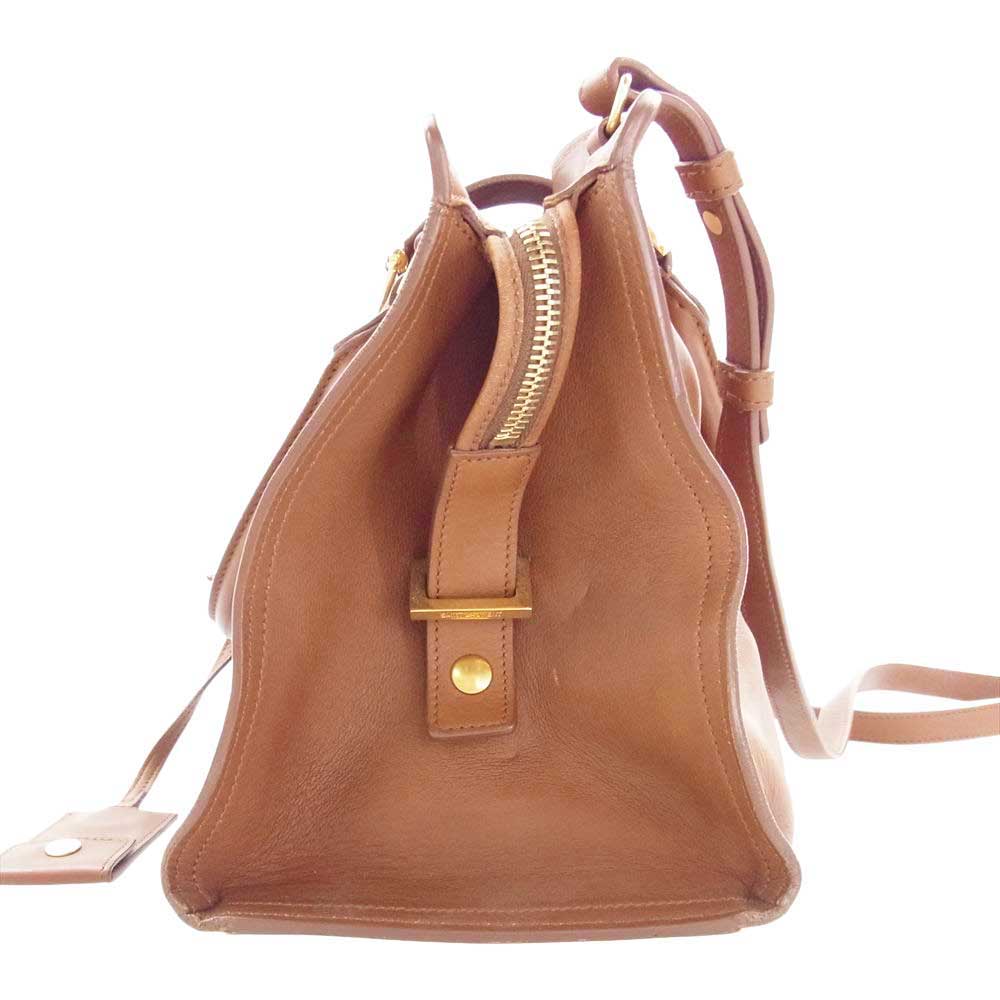 SAINT LAURENT サンローラン 311210 BJ50J 2219 プチ カバス レザー ショルダー バッグ ブラウン系【中古】