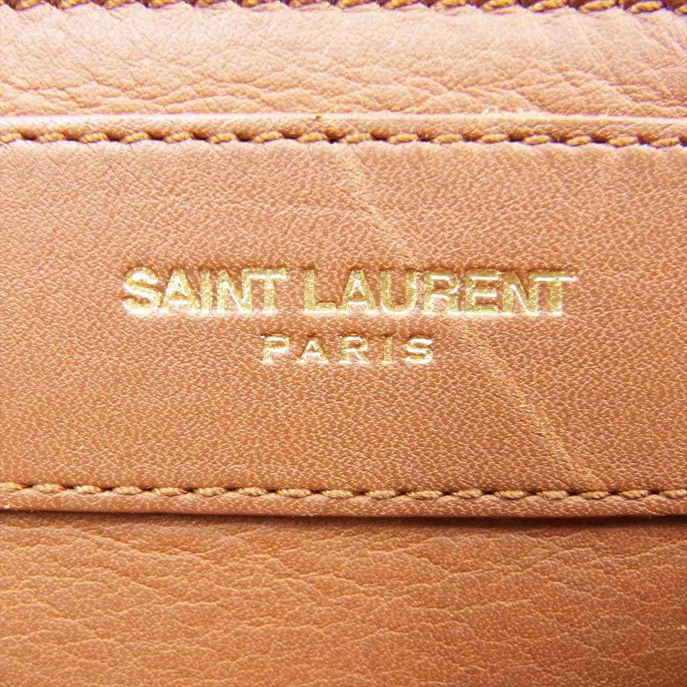 SAINT LAURENT サンローラン 311210 BJ50J 2219 プチ カバス レザー ショルダー バッグ ブラウン系【中古】
