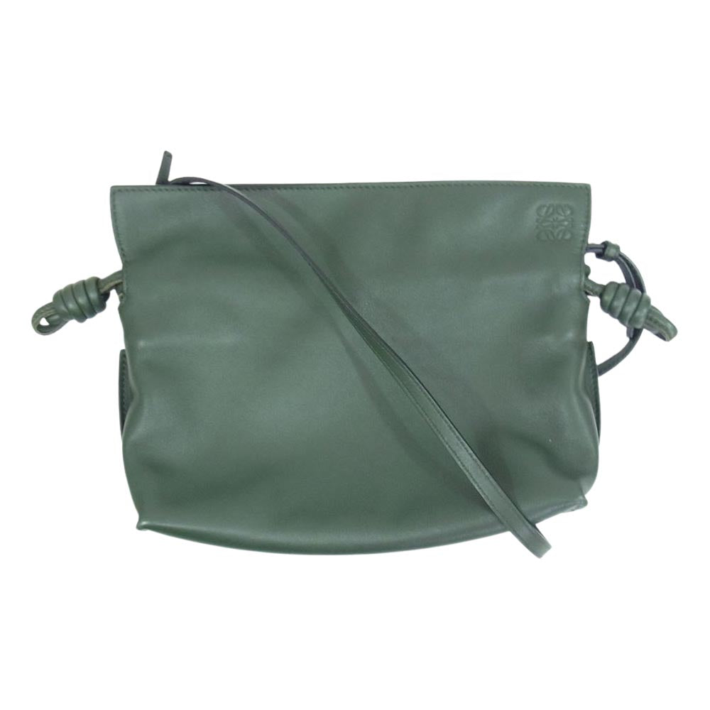 LOEWE ロエベ フラメンコ クラッチ ミニ 2Way ショルダー カーフ レザー バッグ カーキ カーキ系【中古】