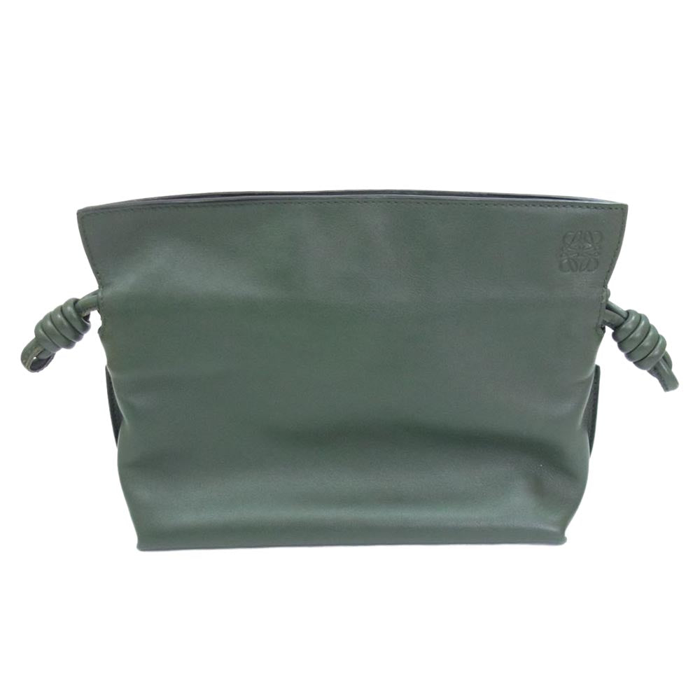 LOEWE ロエベ フラメンコ クラッチ ミニ 2Way ショルダー カーフ レザー バッグ カーキ カーキ系【中古】